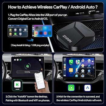 Amazon.com: ZHNN Android 13 Wireless Carplay AI Box, 4GB+
